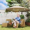 thumbnail image 4 of Outsunny 9FT Patio Umbrella, UPF 50+ Outdoor Market Umbrella with 8 Ribs, Vented Outdoor Table Umbrella for Deck, Backyard and Lawn, Cream White, 4 of 9