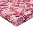 thumbnail image 4 of Ambesonne Tropical Fitted Sheet, Dreamy Exotic Leaves Print, King Size, Dark Magenta and Hot Pink, 4 of 5
