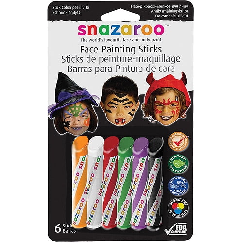 Snazaroo Face Painting Sticks, 6Pk