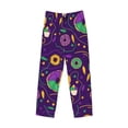 thumbnail image 6 of Uemuo Mardi Gras and Donuts Pattern Men's Wide Leg Palazzo Lounge Pants with Pockets Light Weight Loose Comfy Casual Pajama Pants-Small, 6 of 9
