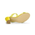 thumbnail image 6 of BLISSFUL STEP Women's Strappy Block Heel Slides Mules Sandals Yellow 8, 6 of 8