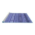 thumbnail image 2 of Ahgly Company Machine Washable Indoor Round Abstract Blue Modern Area Rugs, 6' Round, 2 of 4