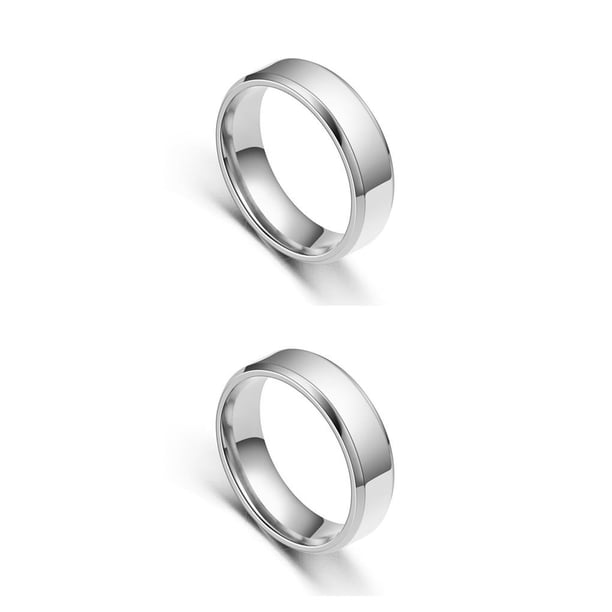 Anillo de banda Jumpingount Unisex pareja nupcial joyería oficina vacaciones Plata tamaño 6