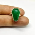 thumbnail image 5 of Green Onyx Natural Gemstone Coffin Ring, Solid 925 Sterling Silver, Proposal Ring, Unique Gifts For Men Women, Best Friend Gifts, Metaphysical Daughter Son Victorian Ring (green-onyx, Size 7), 5 of 9