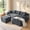 Gray Right-Facing Chaise, variant on Garaneeds 110" U-Shaped Sectional Sofa for Living Room, 5-Seat, Black Flannel