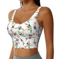 thumbnail image 2 of Vsdgher Pretty Floral With Leaves Print Women Sleeveless Athletic Tank Top Built-in Bra Camisole Sports Vest for Yoga Running Fitness Exercise with Removable Pads, 2 of 8