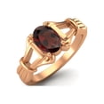 thumbnail image 2 of 925 Sterling Silver Rose Vermeil 7x5mm Oval Shape Garnet Engagement Women Valentines Day Gifts Ring, 2 of 4