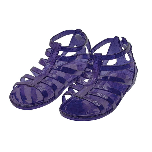 clear purple sandals