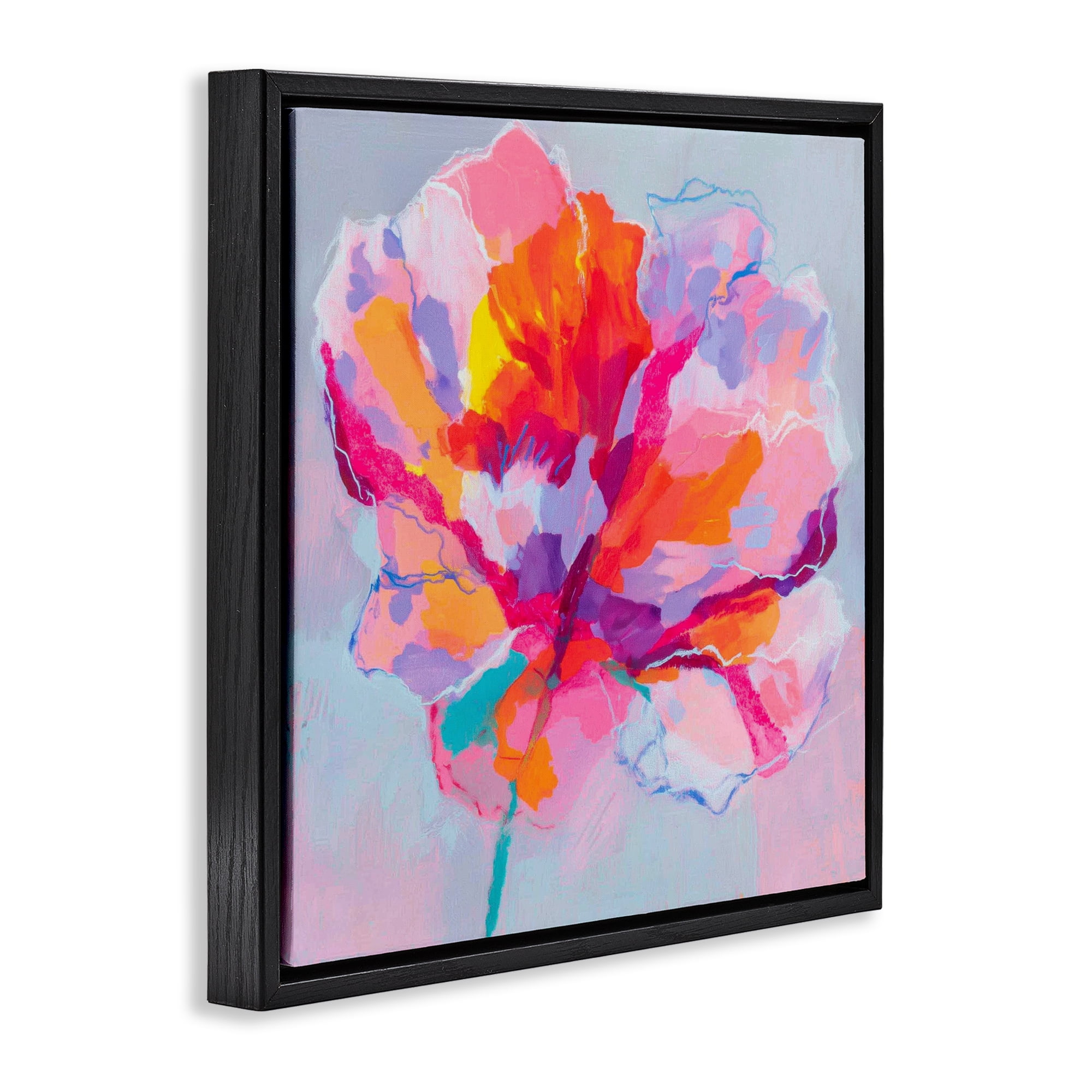 Stupell Industries The Open Petal Expression Black Framed Floater Canvas Wall Art, design by Chromatic Storm Studio