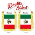 thumbnail image 5 of G128 2 Pack: Mexico Mexican Fringy Flag | 3x5IN | Fringy Hanging Double Sided Flag with Suction Cup, Window and Car Rearview Mirror Decor, 5 of 9