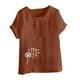 thumbnail image 4 of Vestidos Casuales Para Mujer, Blusas De Mujer De Moda Blusa informal de lino con botones y manga corta estampada para mujer, 4 of 4