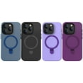 thumbnail image 7 of Compatible with iPhone 15 Pro Case, Phone Case iPhone 15 Pro with Magsafe, Ring Holder Kickstand Shockproof Gel Rubber Soft Bumper Microfiber Lining Magnetic Protective Cover, Darkpurple, 7 of 7