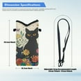 thumbnail image 7 of SEANATIVE Neoprene Small Cell Phone Crossbody Bag for Women Men Waterproof Phone Case Carry Pouch for iPhone 15/14/ 13 Pro Max, for Samsung S24/23/22, Black Cat Daisy Flower Butterfly, 7 of 7