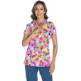 thumbnail image 3 of Scrub Tops LOMON con estampado de cuello en V de Pascua para mujer 3XL con 3 bolsillos, 3 of 6