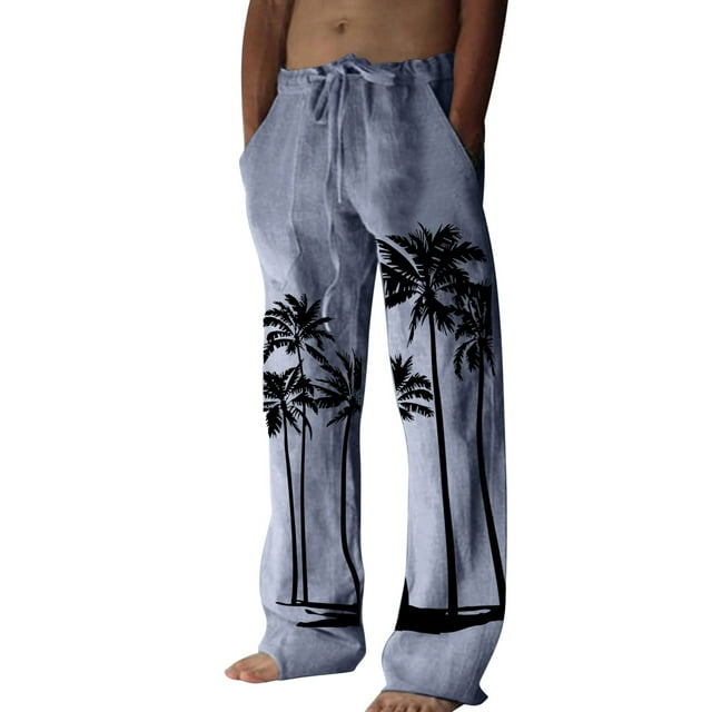 Pantalons Décontractés pour Hommes / Mode Décontractée Petite Impression et Poches Imprimées Pantalons à Lacets Grande Taille