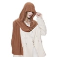 thumbnail image 3 of Fewfanhot Hooded Scarf Lightweight Cotton Blend Hood Shawl Multi-Functional Neck Head Wrap Daily Outerwear Accessory, 3 of 9