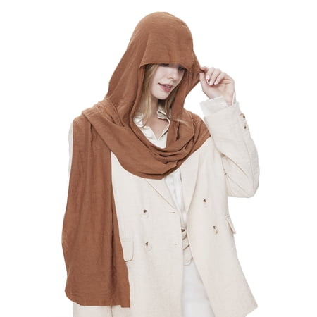 ZToonmas Women s Dune Style Hooded Scarf Desert Wrap Headscarf Versatile Cosplay Shawl for Larp and Role Play