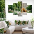 thumbnail image 1 of Big Lion Lying On Stones in Zoo - Landscape Canvas Art Print, 1 of 4