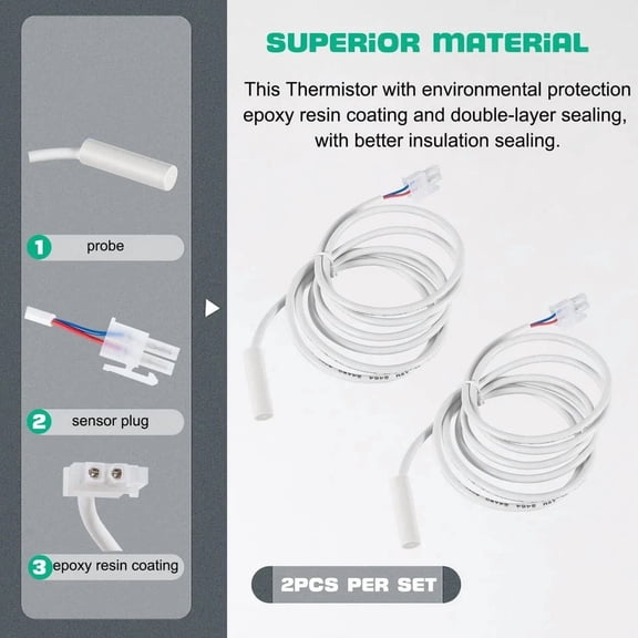 For Dometic Refrigerator 3851210025 Thermistor 2 Pack, RV Refrigerator Sensor