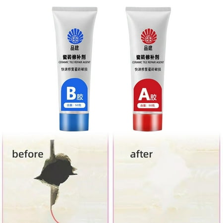 

2Pcs Tile Repair Agent Fix Hole Ceramic Repair Paste For Bathroom
