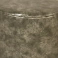 thumbnail image 2 of Zentique 17" Gray and Gold Distressed Finish Upholstered Cylindrical Vanity Stool, 2 of 2