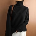 thumbnail image 6 of Womens Sweaters For Women Sweaters Turtleneck Loose Casual Literary Knit Pullover Sweater Soft Knitting Cotton Material Autumn Winter Fashion Fall Sweaters For Women, 6 of 7