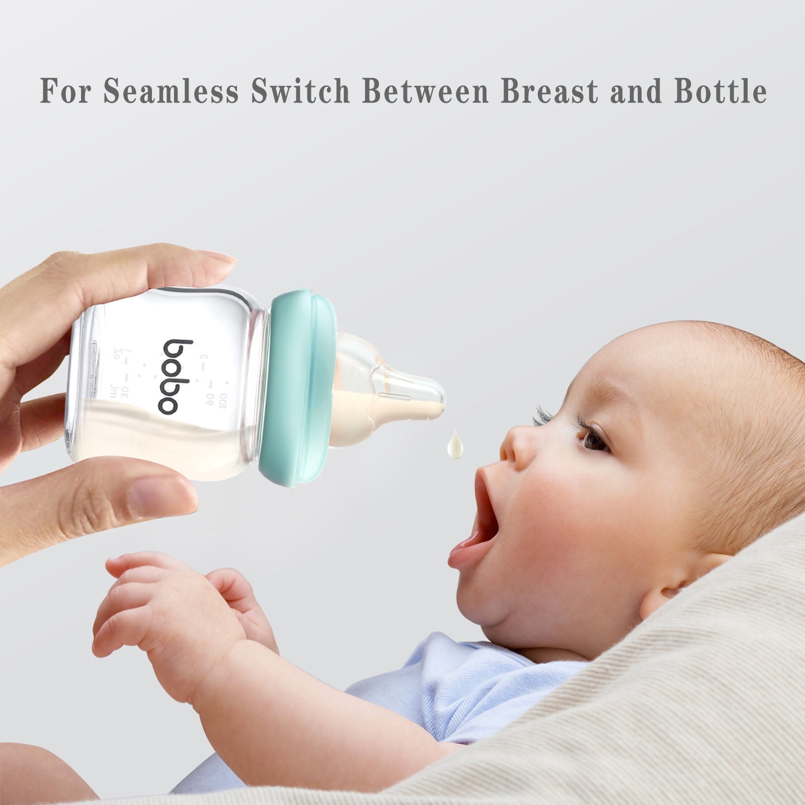 YOHKOH Anti-colic Baby Bottles,Level 1 Nipple,for 0m+ Toddler,4oz,Blue,4pk