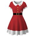 thumbnail image 7 of Shuttle tree Print Women Christmas Dress Short Sleeve High Waist Vintage Xmas Party Sundress, 7 of 7
