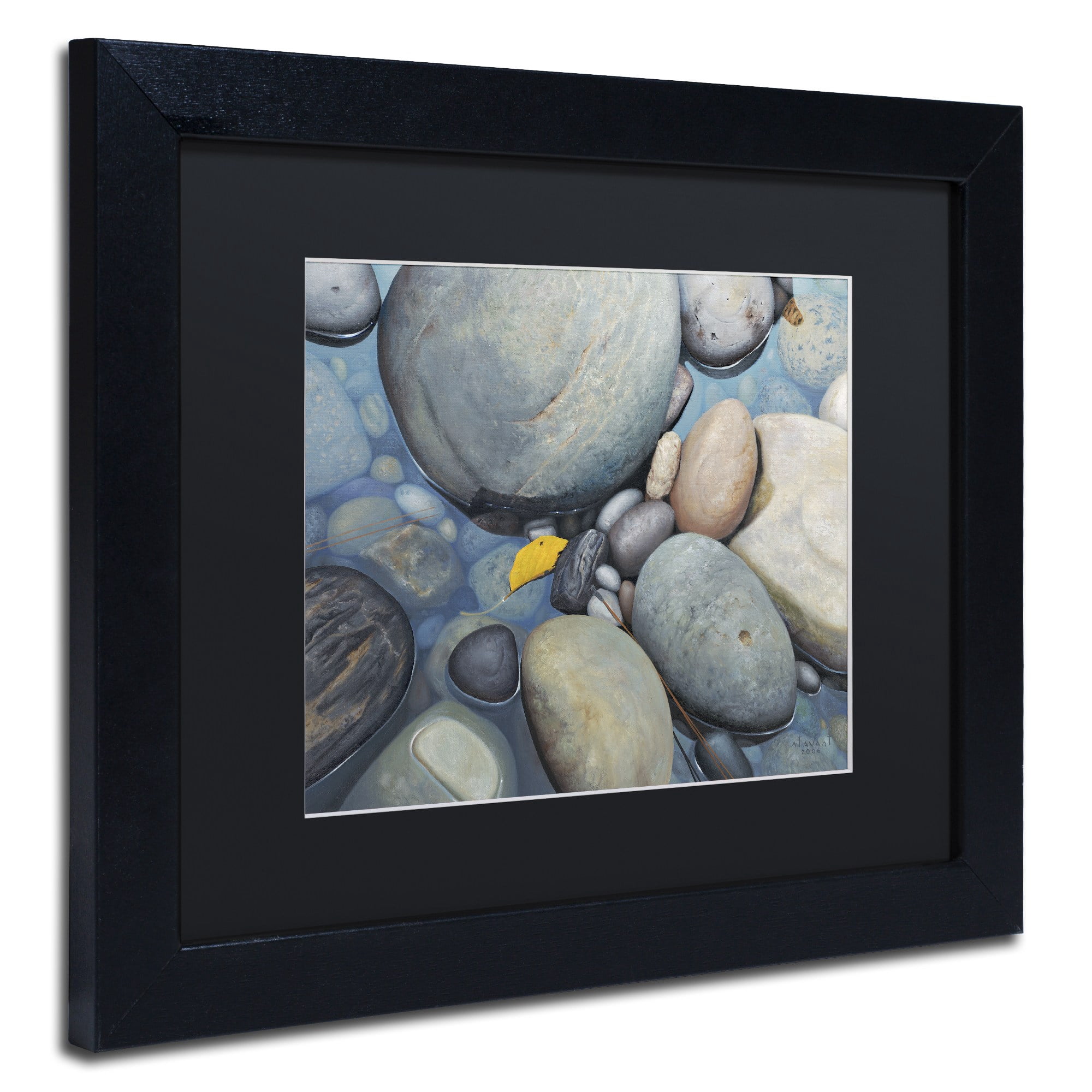 Trademark Fine Art "Reflections on a Gray Day" Canvas Art by Stephen Stavast, Black Matte, Black Frame