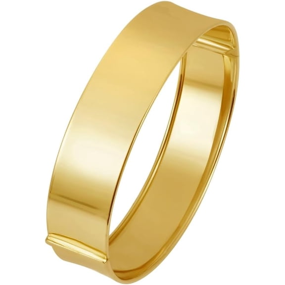 Floreo 14k Yellow Gold 14.5mm Solid Shiny High Polish Classic Bangle Bracelet 7 Inch