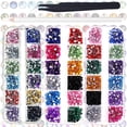 thumbnail image 1 of Paquete de 3 gemas de diamantes de imitación para decoración de uñas, kit de diamantes de imitación redondos de colores mezclados con lápiz y pinzas para decoración y arte de uñas DIY, 1 of 5