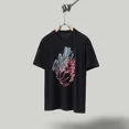 thumbnail image 1 of Yao888-Camiseta con estampado gráfico de espuma para hombre, ropa de calle de gran tamaño, estilo hip hop, informal, Y2k, 1:1Black-TS06, 1 of 5