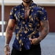 thumbnail image 2 of Camisa hawaiana con estampado de plantas coloridas para hombre, blusa holgada de manga corta con estampado 3D de hojas florales y solapa para vacaciones, camisas Aloha, 2 of 5