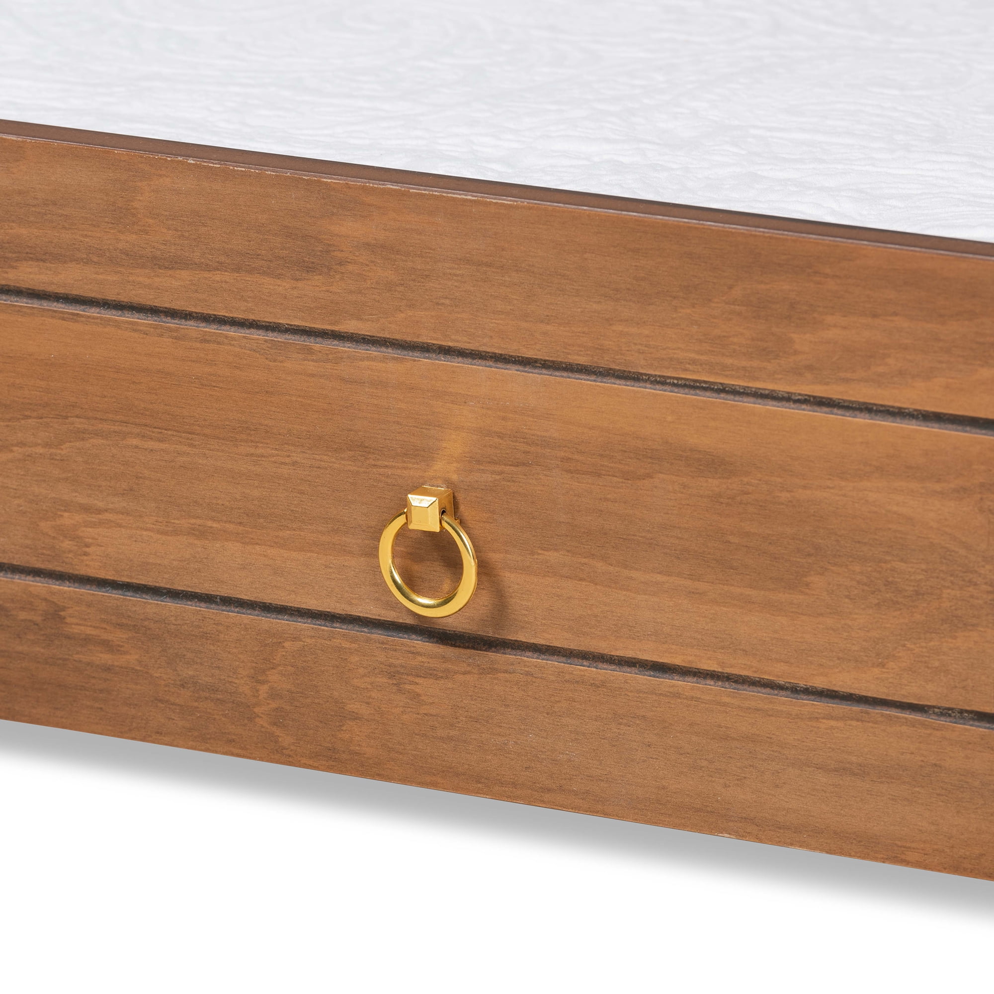 Baxton Studio Alya Classic Traditional Farmhouse Walnut Brown Finished Wood Twin Size Trundle