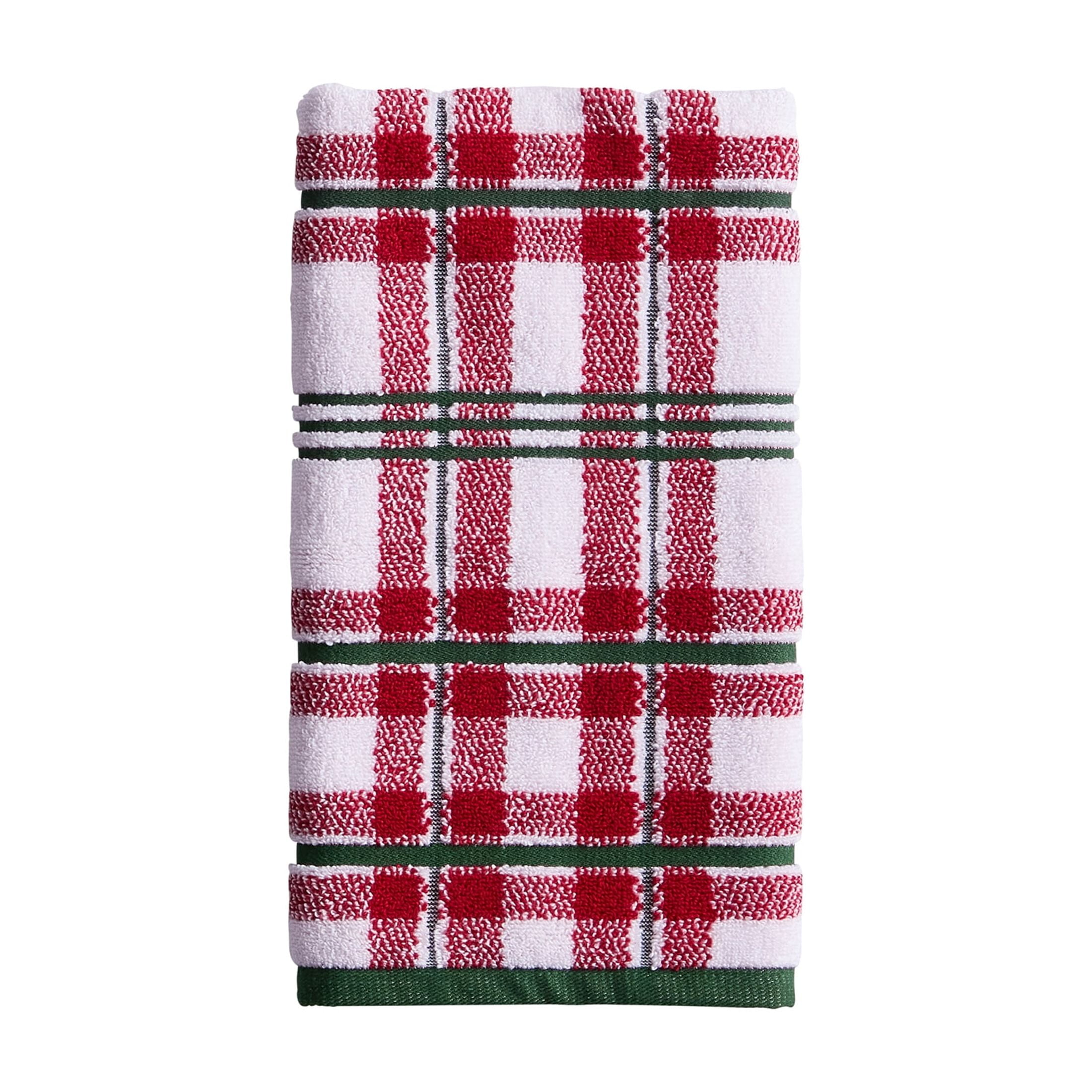 Better Homes & Gardens Signature Soft Holiday Decor 4PK Hand Towel, Red Plaid