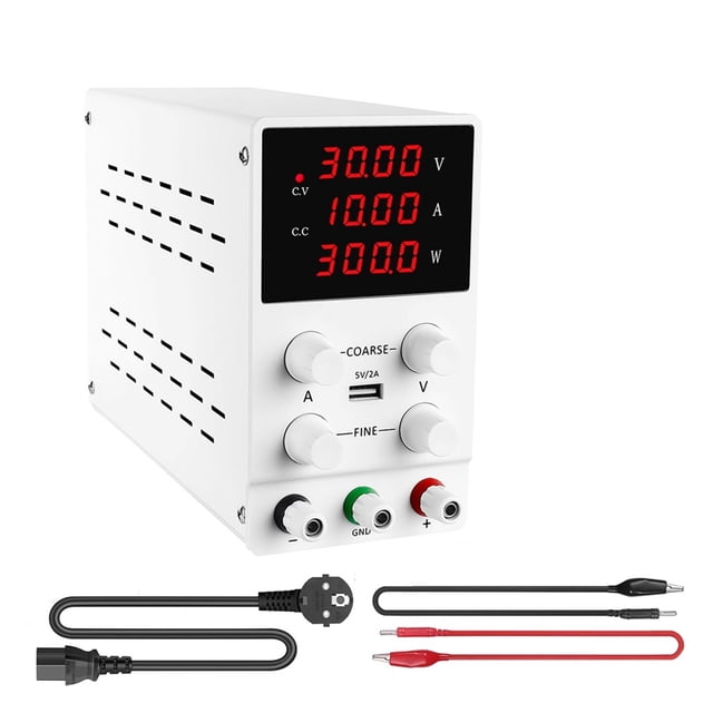 Bloc d'Alimentation CC Réglable pour Laboratoire de Commutation 30 V 10 A, Régulateur de Tension Stabilisé pour Banc, Facile à Utiliser