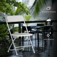 thumbnail image 6 of Capri White Plastic Folding Chair 10 Pack with Steel Frame, Hold up to 350 lbs, Indoor Outdoor Portable Stackable Event Chair Commercial Seat for Dining Wedding Party Office Picnic Kitchen, 6 of 12