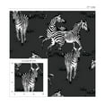 thumbnail image 7 of Harry & Grace Charcoal Playful Zebras Peel and Stick Wallpaper, 7 of 7