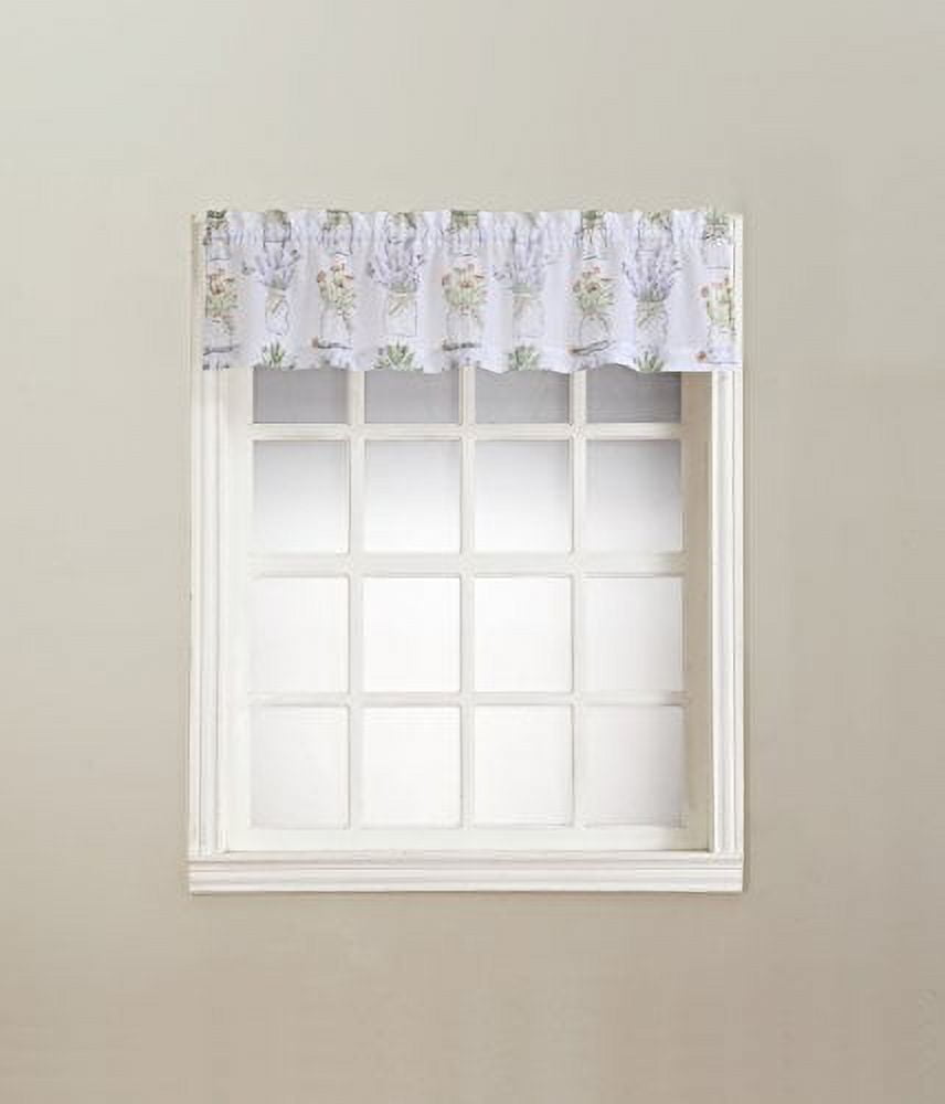 No. 918 Evesgarden Semi-Sheer Rod Pocket Kitchen Curtain Valance, 54"x14", White