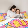 thumbnail image 4 of Erosebridal Drippy Baseball Bat & Ball Print Queen Comforter Set, Sports Monogram Bedding Comforter Set for Kids Boys and Girls, Colorful Stars Reversible 3-Piece, 1 Comforter and 2 Pillowcases, 4 of 6