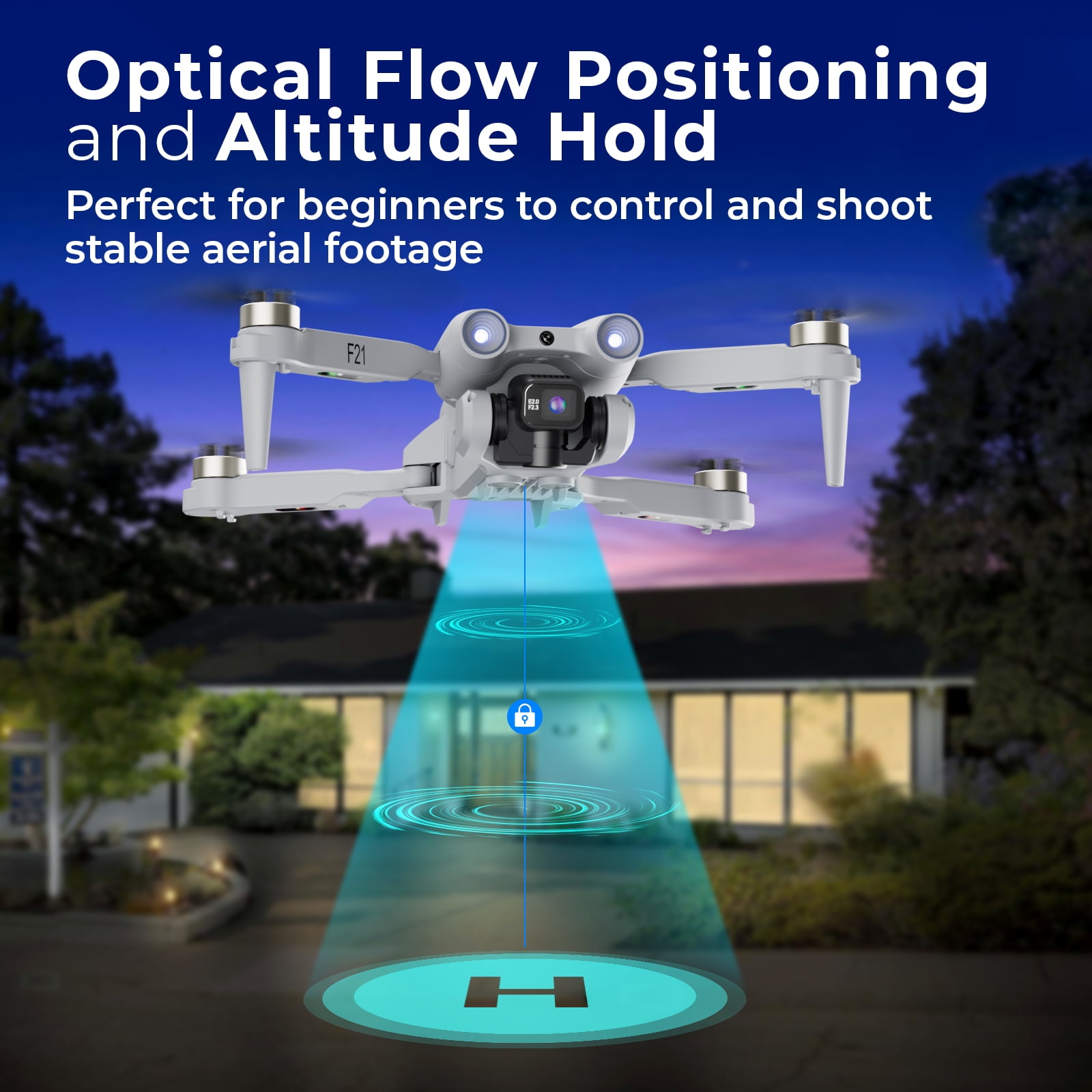 Contixo F21 Foldable Drones for Adults with Camera, 1080P Dual Camera Drone with 3-Way Obstacle Avoidance, Gray