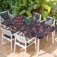 thumbnail image 2 of Mexico Flower Table Cloths for 3 Foot Rectangle Tables, Abstract Geometric Colorful Floral Plant Patio Waterproof Elastic Fitted Tablecloths, Washable Rectangular Table Cover for Camping, 2 of 8