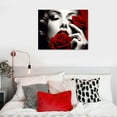 thumbnail image 5 of Lingy Red and Black Bathroom Decor Canvas Art Print Sexy Woman Lip Nails and Red Rose Picture Makeup Manicure Poster Artwork for Spa Salon for Wall Decor Fashion Wall Art for Bedroom Decor 20x16in, 5 of 5