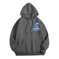 thumbnail image 5 of NinXxx Women's Letter Graphic Drawstring Hoodie Long Sleeve Pullover Dark Gray XXXL, 5 of 6