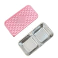 thumbnail image 2 of Stainless Steel Lunch Box, 2 Compartment Stainless Steel Snack Containers, 450ml Metal Bento Box with Lid, Divided Meal Prep Container with Silicone Sealing Cover, Portable Reusable Snackle Box, 2 of 4