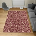 thumbnail image 2 of Vintage Turkish Area Rug, Monochrome Style Classic Victorian Inspired Rococo Motif Repetition, Soft Carpet for Living Room Decor with Distressed Look, 6.6' X 9.6', Maroon Camel, by Ambesonne, 2 of 4