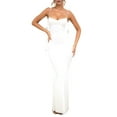 thumbnail image 2 of Women'S Evening Backless Straps Strap Stereoscopic Flower Halter Long Dresses White M, 2 of 9
