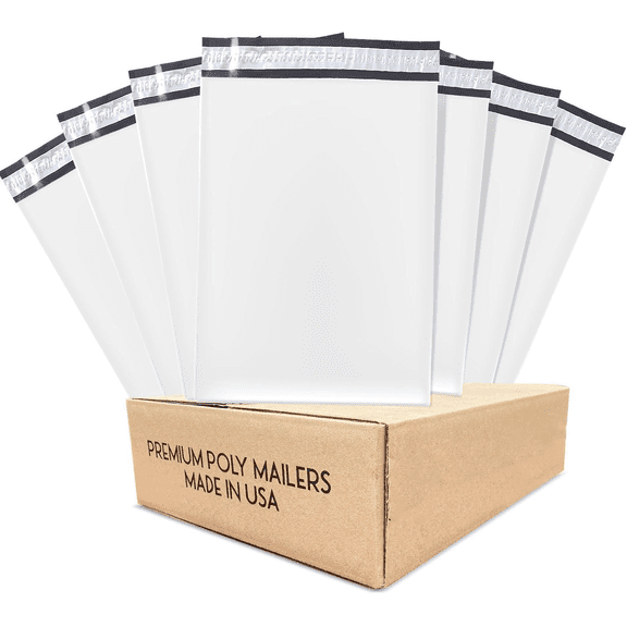Premium White Poly Mailers 9x12, Extra Strong Self-Sealing Shipping Envelopes, Multipurpose Mailers for Business & Personal Use, Waterproof, Tear & Puncture Resistant (1250 Count)