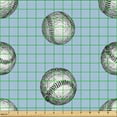 thumbnail image 2 of Ambesonne Baseball Fabric by the Yard Upholstery, Sketchy Balls Drawings, 2 Yards, Pale Sky Blue and Grey, 2 of 5