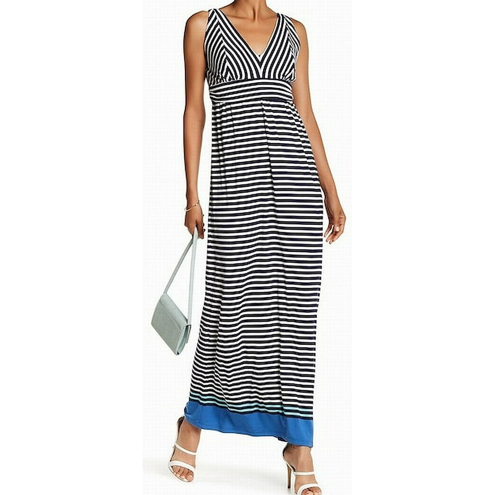 Max Studio - Max Studio NEW Blue White Womens Size Small S Cotton Striped Maxi Dress - Walmart